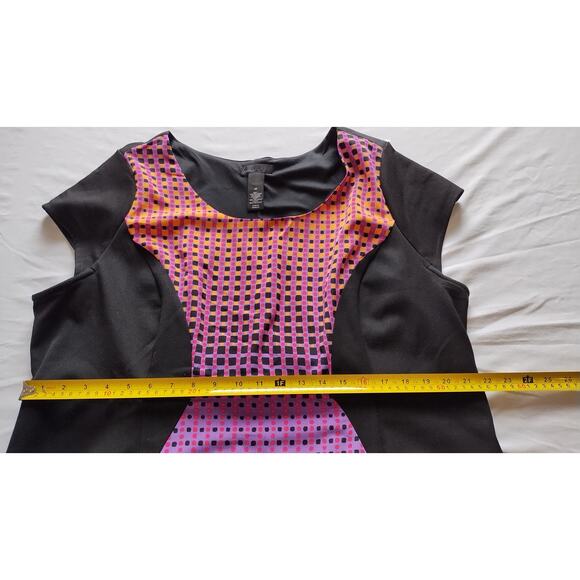 Lane Bryant Black Orange Purple Pink  Cap Sleeve Dress Size 20 - Picture 11 of 12